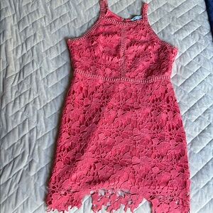Pink Lace Womens Dress